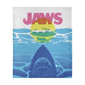 Jaws CMYK Poster Silk Touch Throw Blanket 40x50 inches