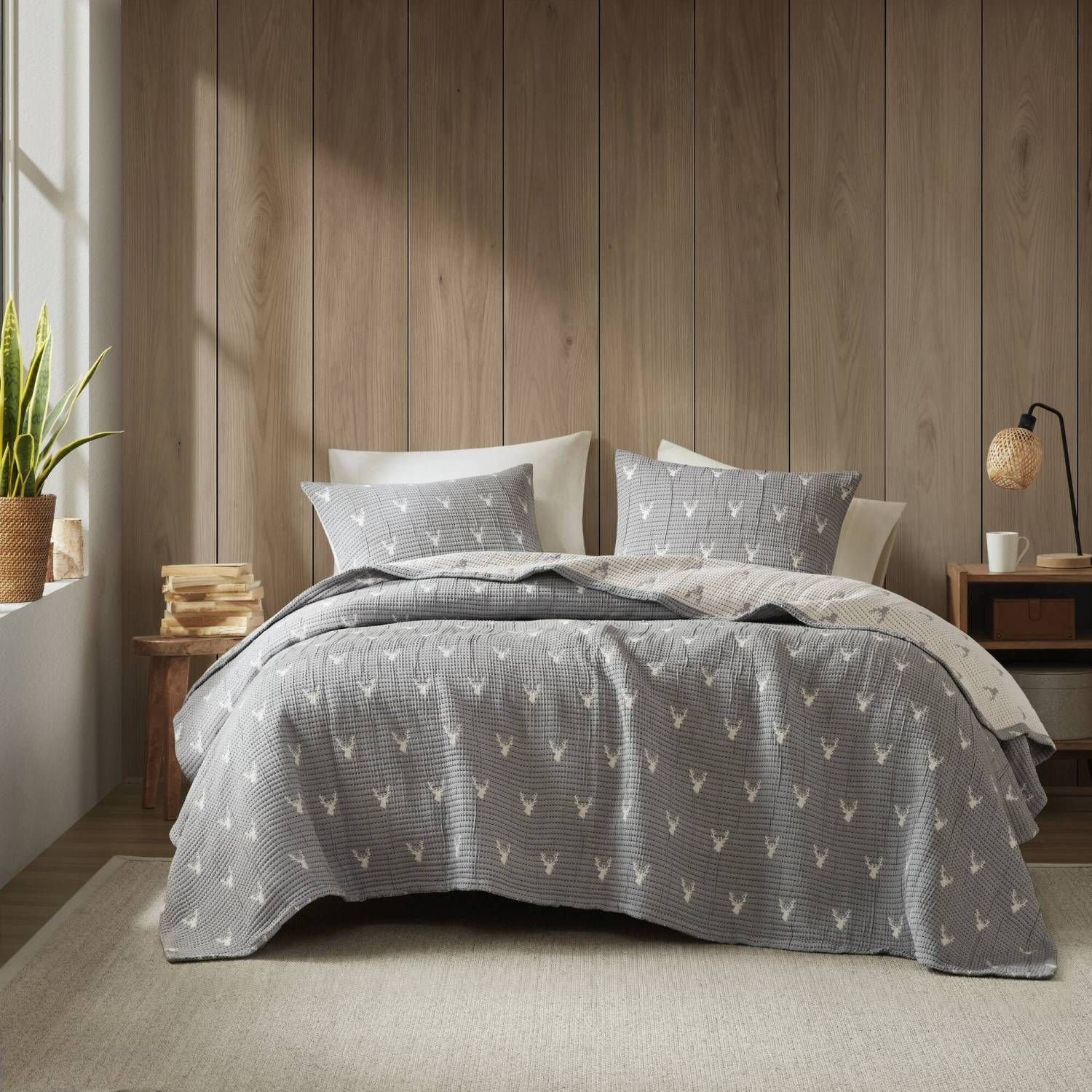 3 PCS King/Cal King Coverlet Set (Color: as Pic)