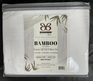 Bamboo 2000 Count Solid 6 Piece Sheet Set - Assorted (Color: White, Bed Size: Queen)