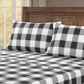 Kathy Ireland 100% Turkish Cotton Flannel Sheet Set (Color: Buffalo Tartan, size: Twin XL)